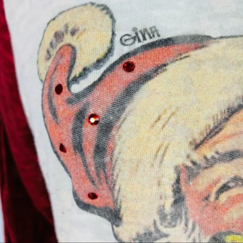 Santa Claus is Coming to town boutique bling burn out baseball tee medium - Picture 5 of 15